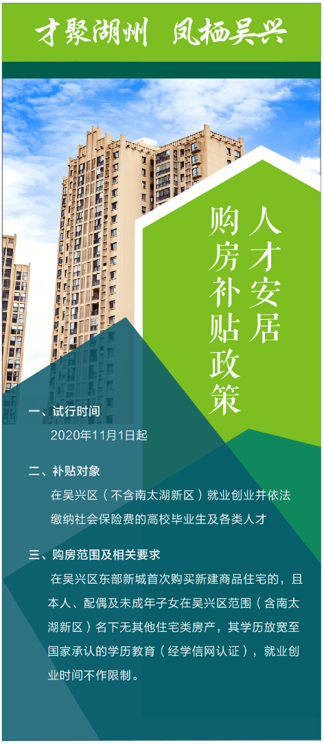 湖州东部新城人才安居购房补贴政策，个人最高补贴40万。_毕业生