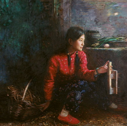 图片[11]-油画名家——吴静涵乡村少女系列油画作品欣赏-魔性次元