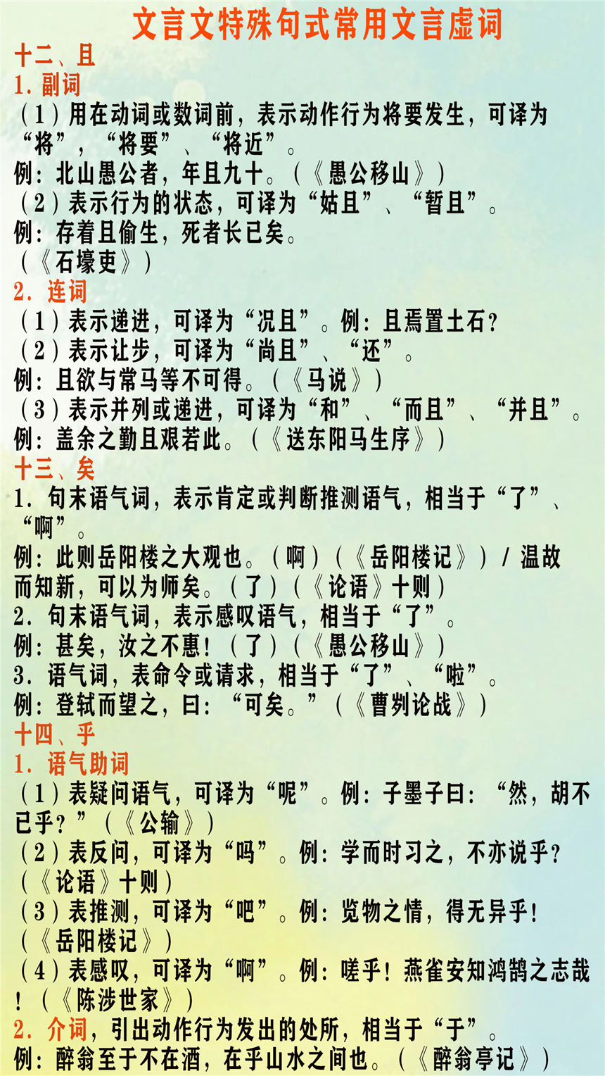 下面,老师整理了初中文言特殊句式及常见的25个文言虚词,全部掌握