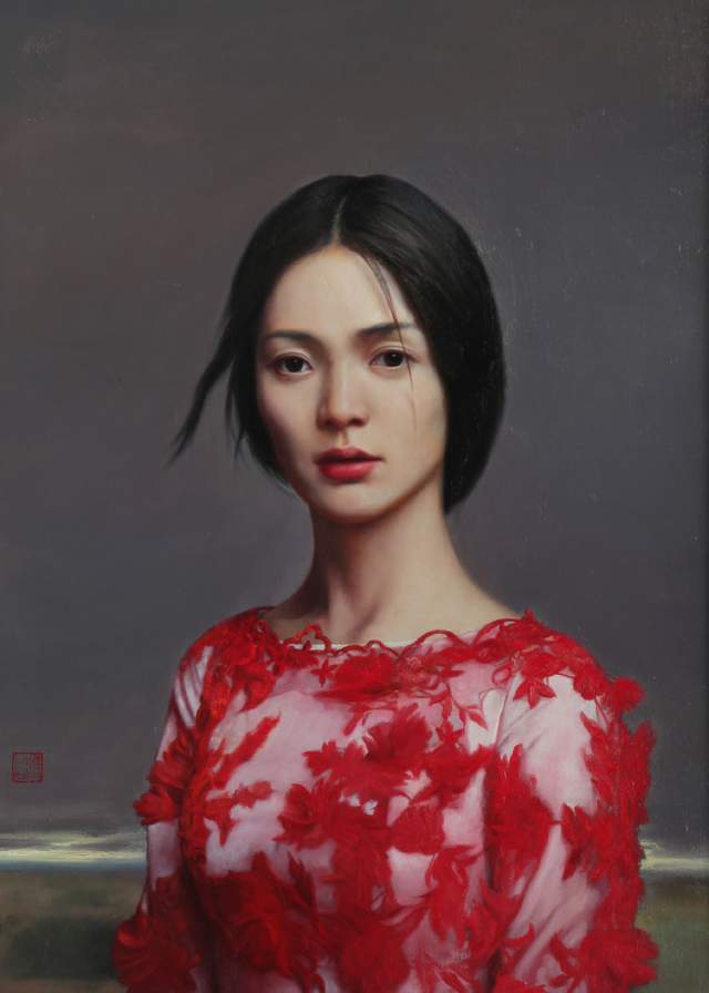 图片[1]-油画硕士研究生赵关键人物油画中的美女，靓丽可人-魔性次元