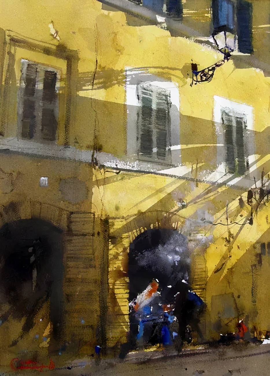 意大利画家罗伯托 畅快淋漓的水彩风景画 