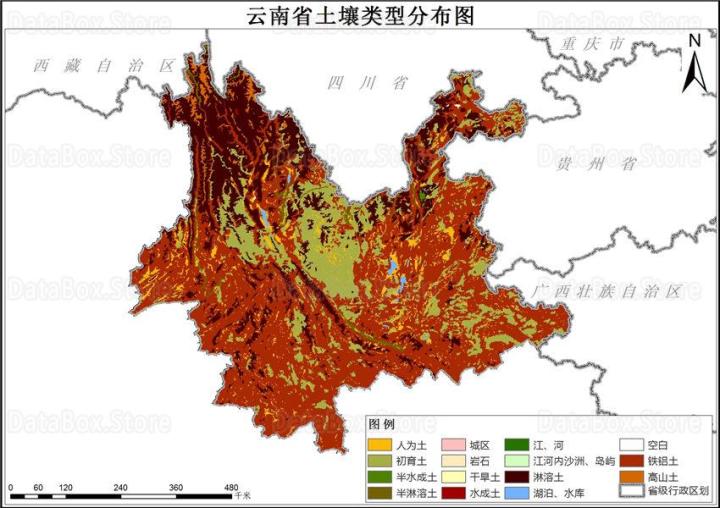 1995年各省土壤类型分布数据图汇总