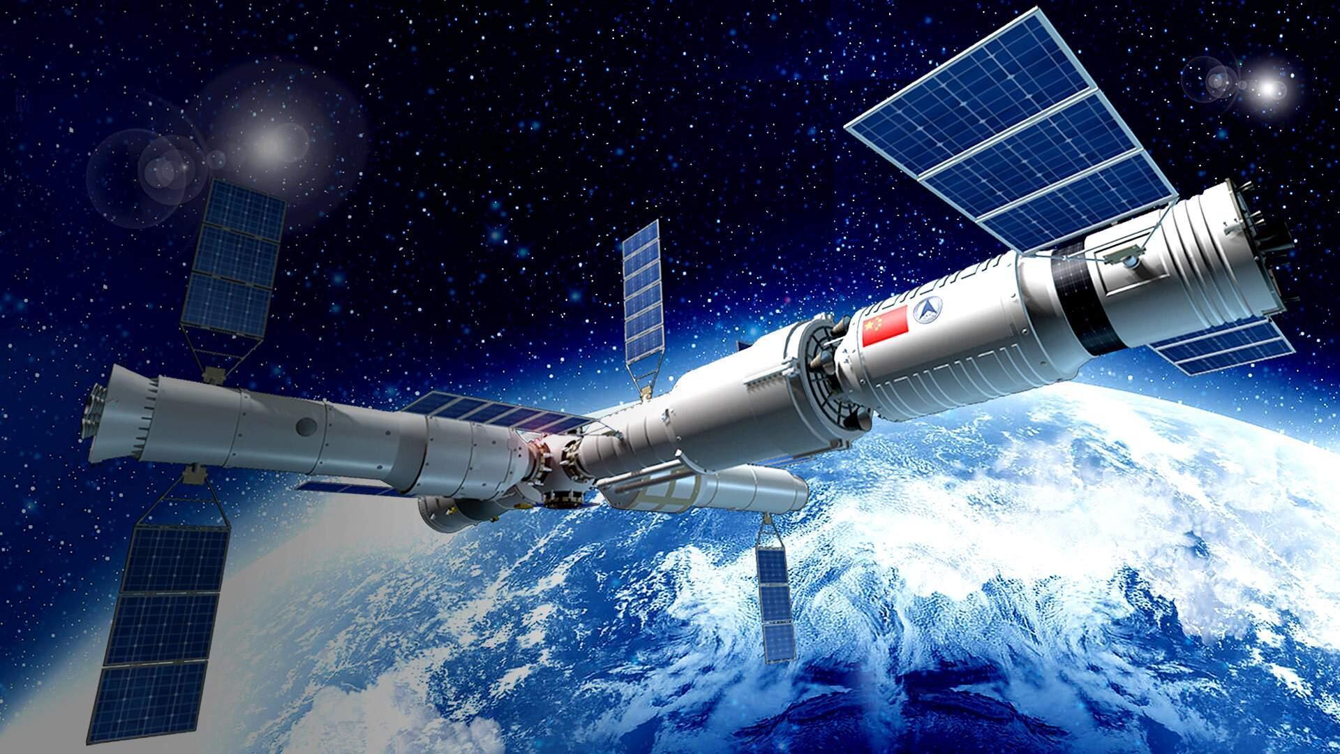 天宫空间站两个核心舱，二期扩展工程宣示雄心！力压国际空间站_飞船