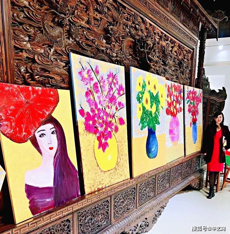 国际知名画家晨嫣曌诗词画展回顾掀起梵高后印象致敬浮世绘葛饰北斋