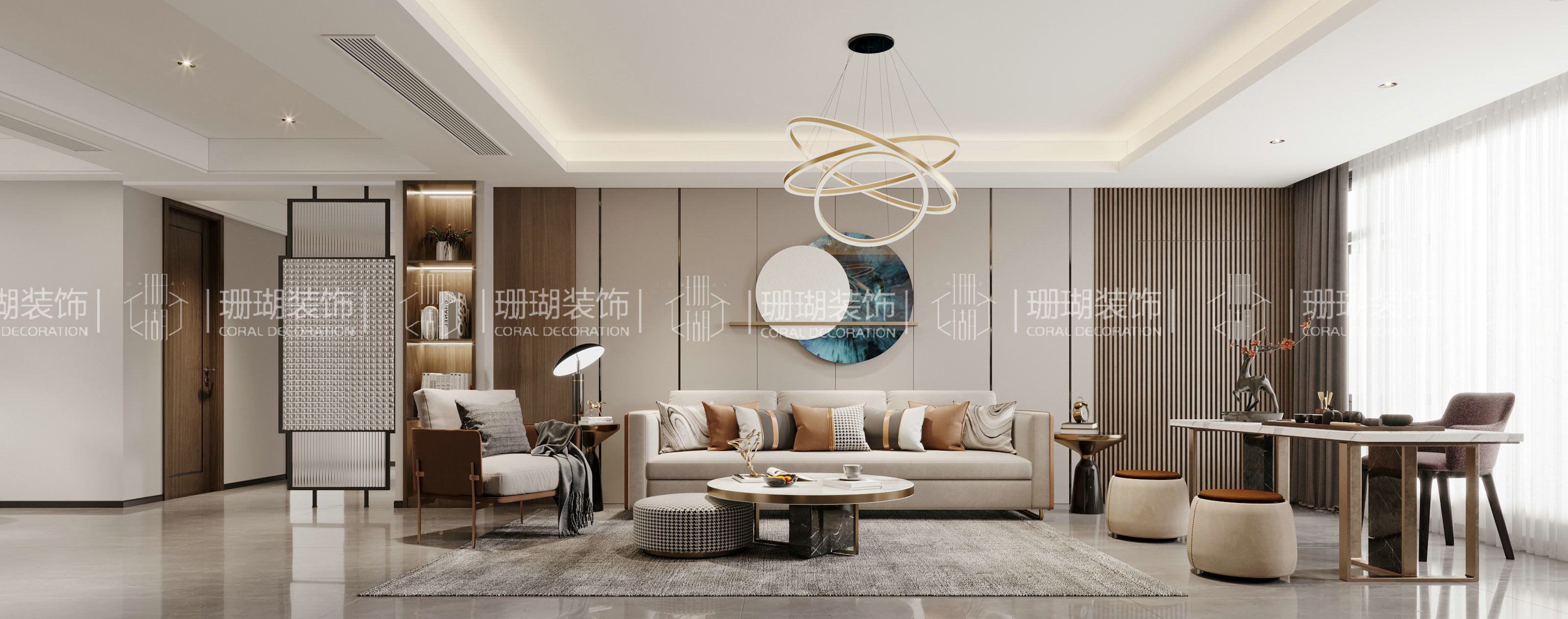 2021年现代轻奢风装修,轻奢高级灰客厅效果图 祥生·金地|2021年诸暨最新装修效果图,现代轻奢风格装修设计