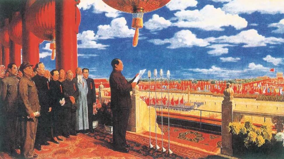 1953年,董希文创作的油画《开国大典》