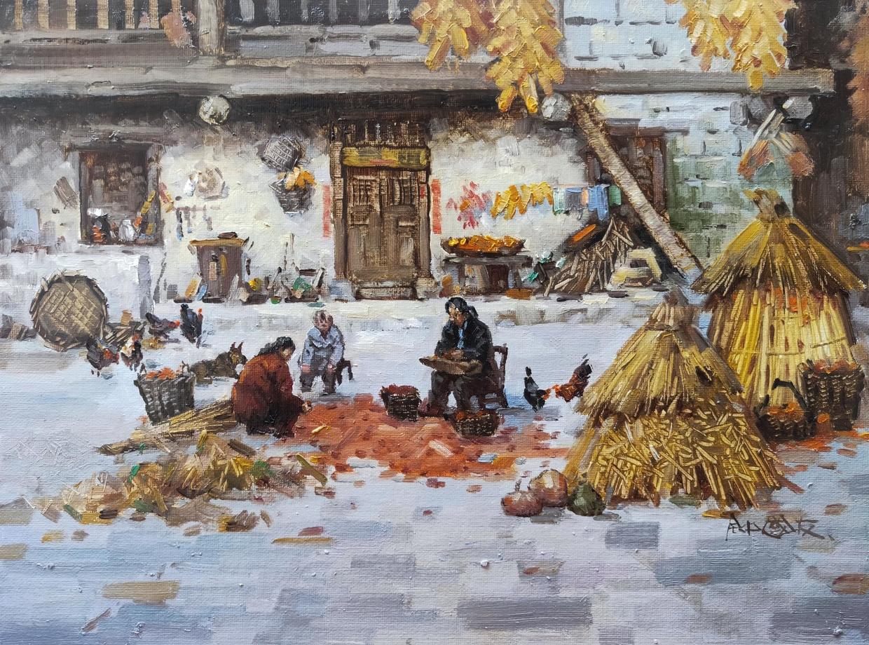 艺展中国钟国友太行山风情小幅油画作品选