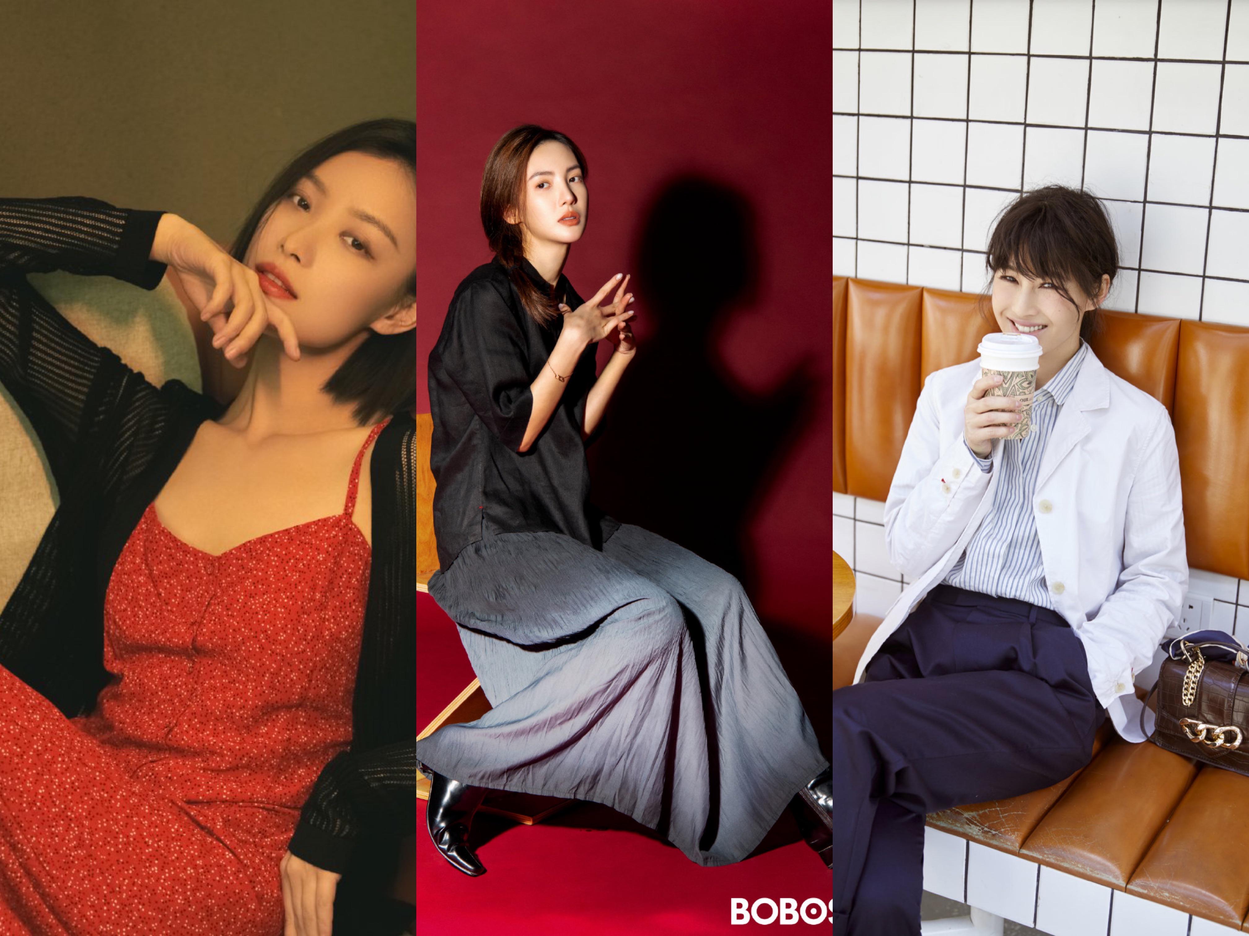 半躺在沙发上的她,身上穿着一条红色碎花吊带裙,给人性感又迷人的感觉