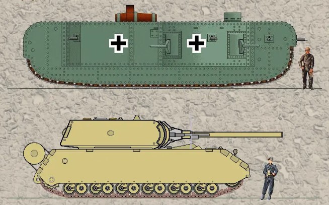 一战k型坦克,德国超重型坦克的起源,重量直逼鼠式坦克