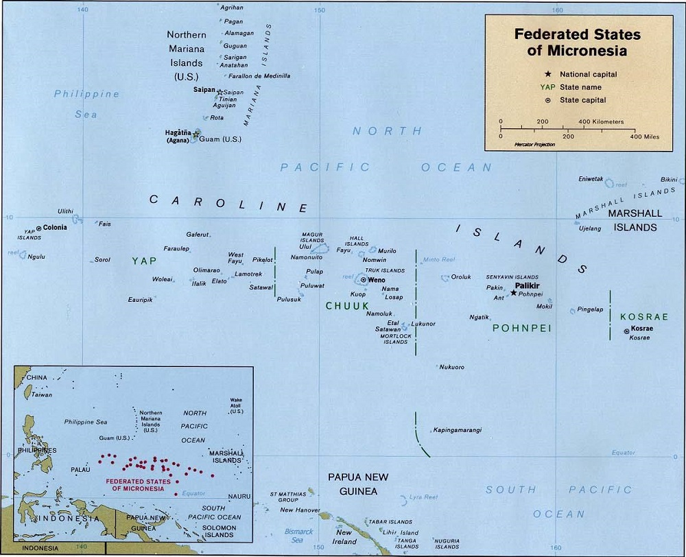 密克罗尼西亚联邦地图