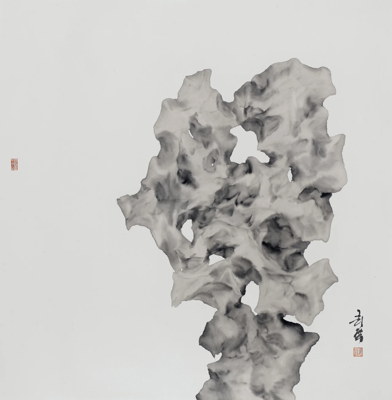 彭展水墨丨太湖石系列