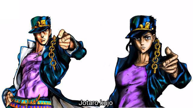 jojo角色性别转换之后乔鲁诺是美少女空条承太郎变成酷姐