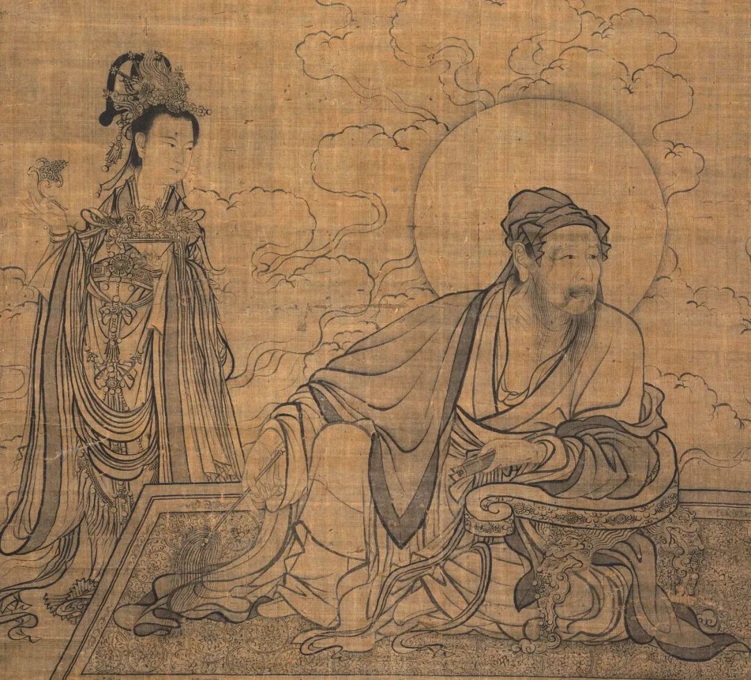 宋代佚名画家仿李公麟白描风格《维摩居士像》