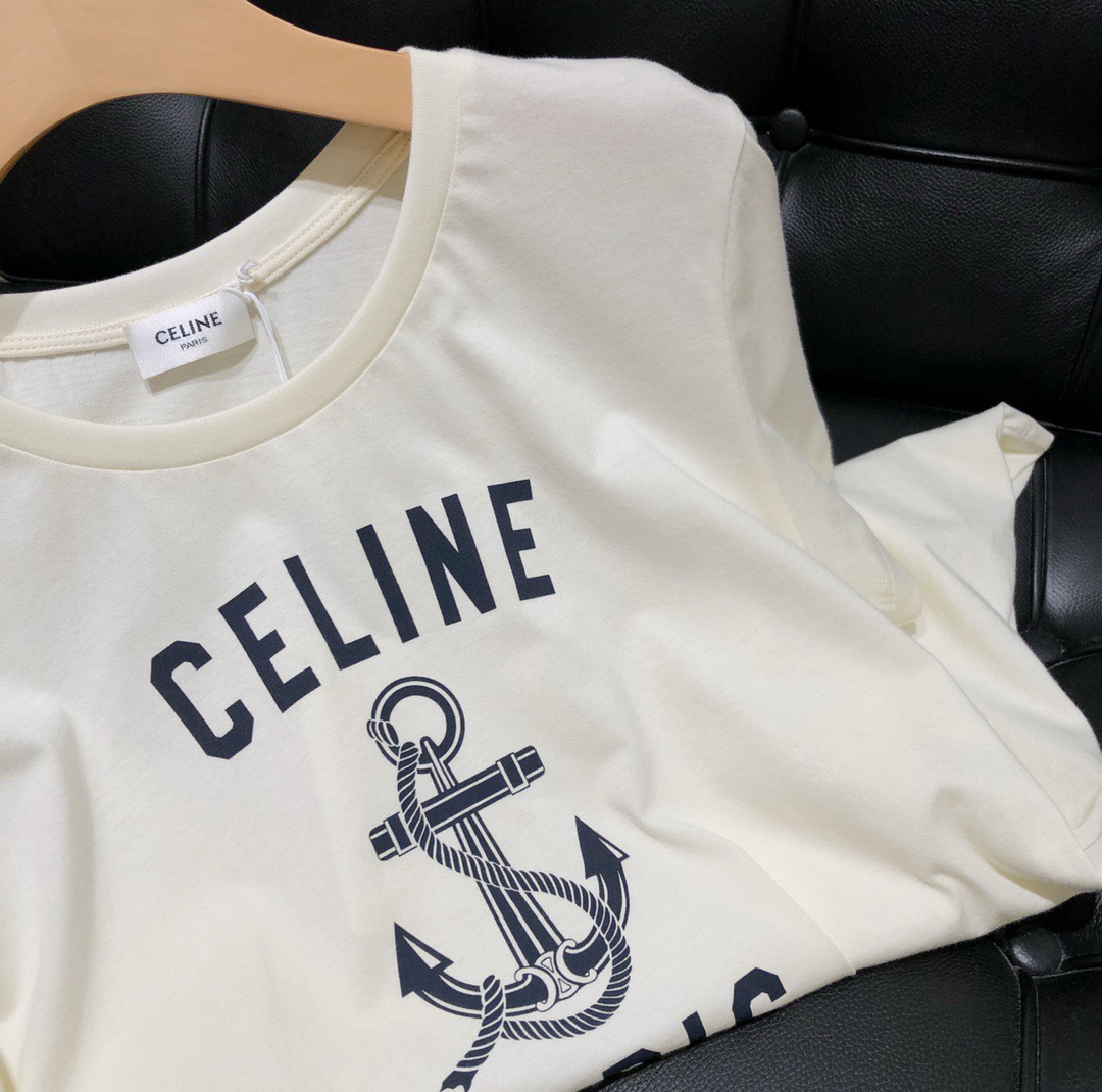 celine 21ss 女士船锚印花短袖t恤