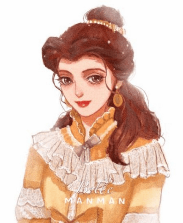 原创迪士尼公主穿上洛丽塔艾莎仙气飘飘白雪换上红色洛裙