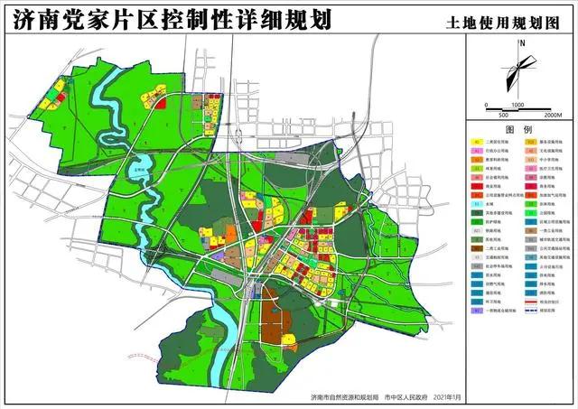 党家庄片区,规划范围北至刘长山路延长线,西至长清边界,西北至市中