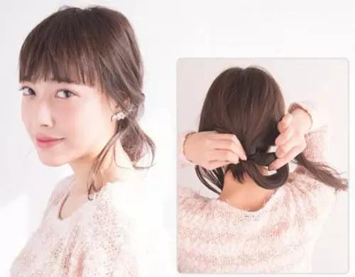 齐刘海发型马尾扎法图解 简单扎发打造时尚马尾发型