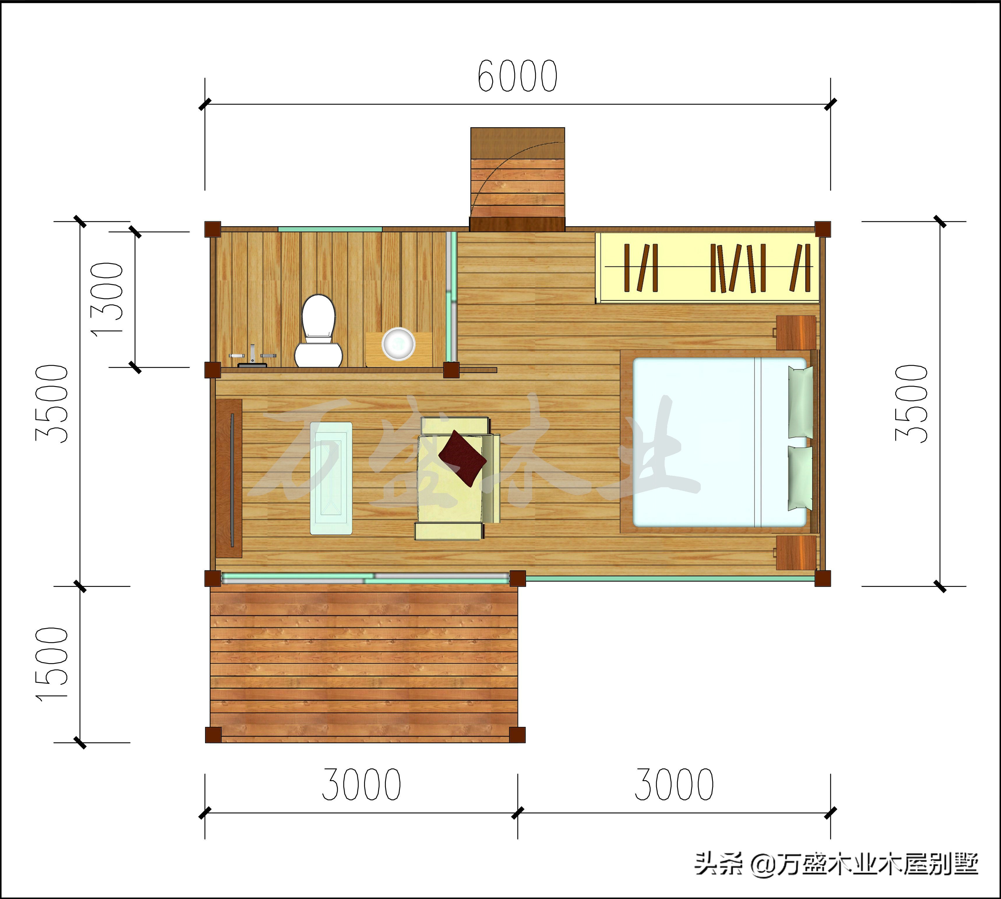 介绍的是云南临沧的一个茶园的小木屋,每套42㎡,一室一厅一卫的户型