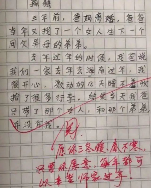 小学生作文没收火了网友看了心酸不已老师收下我的惊叹