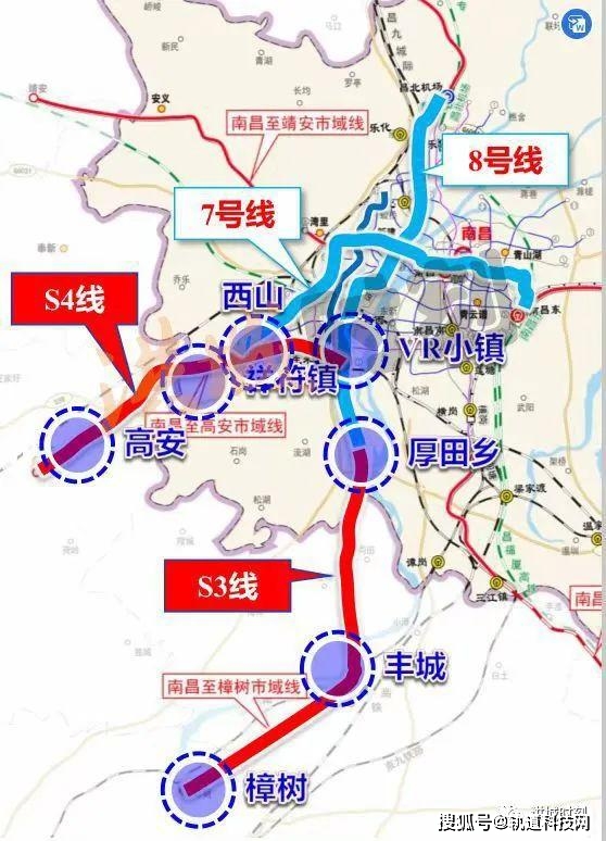 大南昌都市圈市域郊铁路网规划曝光拟规划s1s6条线