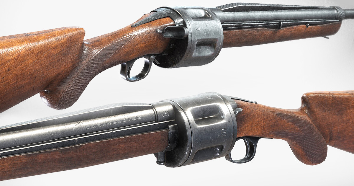 聊聊百年前德国人研发过的一款特别有意思的霰弹枪,半自动,转轮供弹