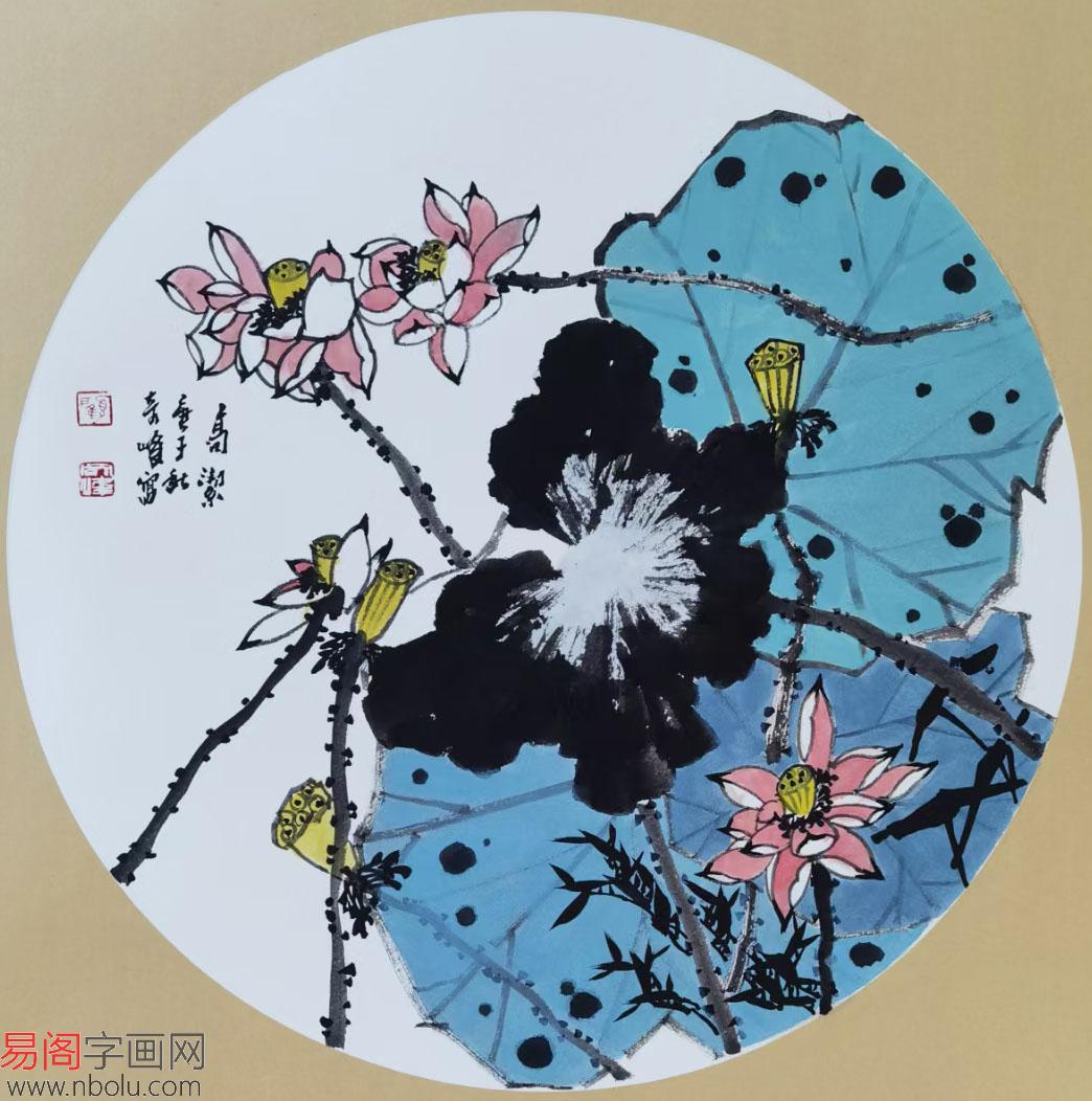 君子爱莲荷花国画亭亭玉立三位当代名家荷花国画欣赏
