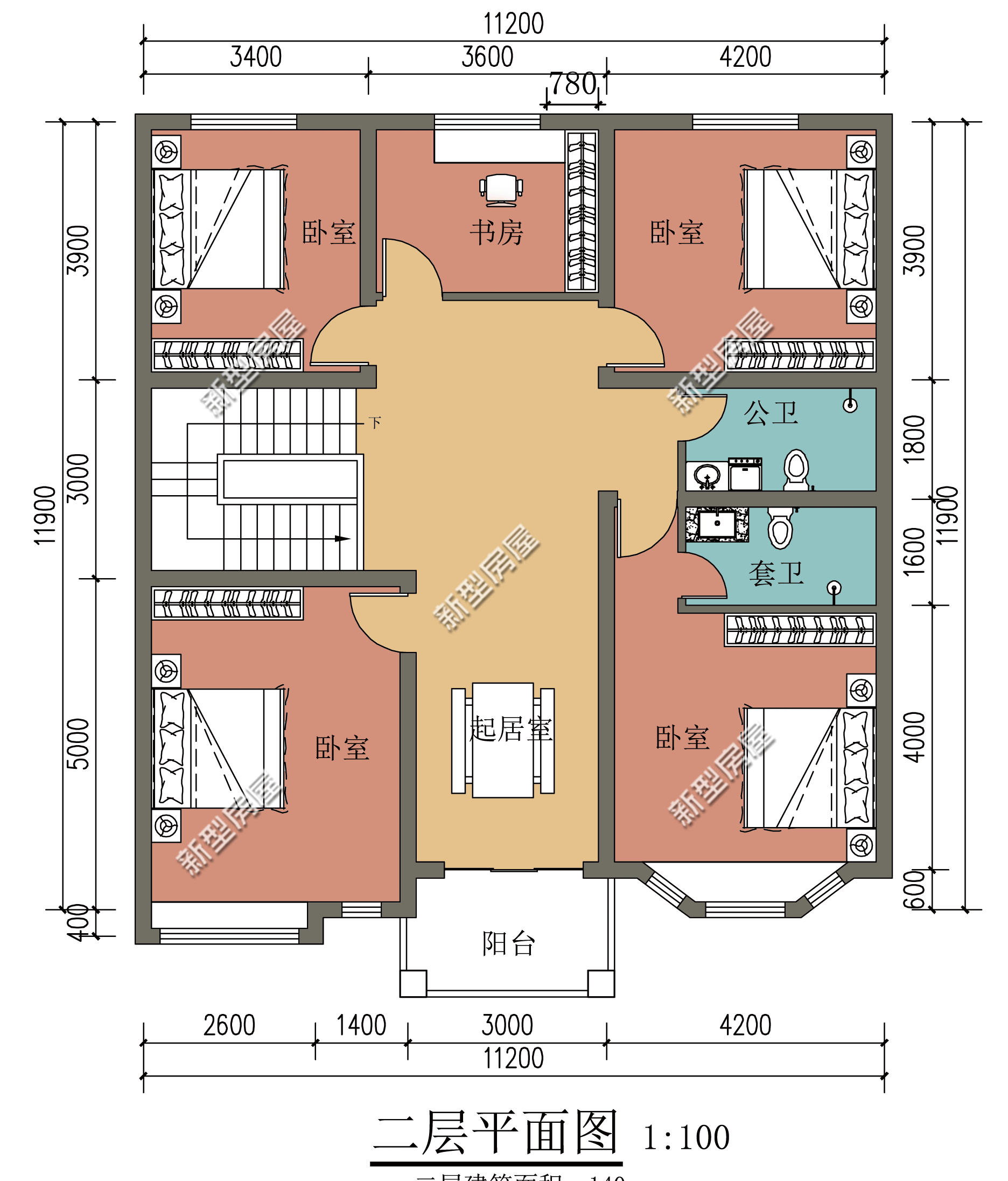 回农村建房,东西两侧都有邻居不好开窗,如何保证全屋明亮?