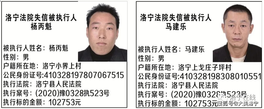 洛宁法院曝光16名失信被执行人名单!