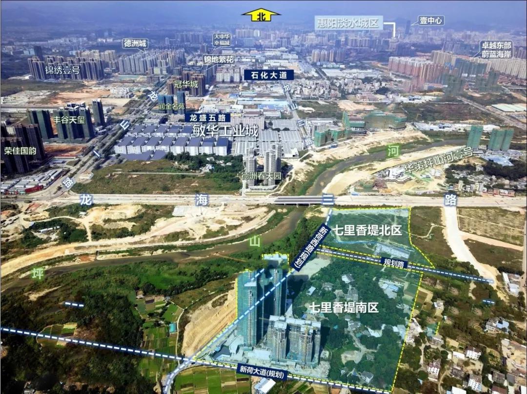 项目北侧,则有敏华工业城,耀旺星工业园等较大型的工业园区;往东两三