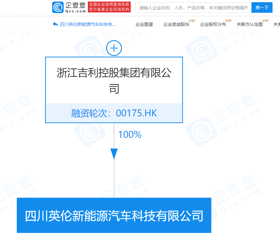 吉利控股成立新能源汽车公司,注册资本超4亿元