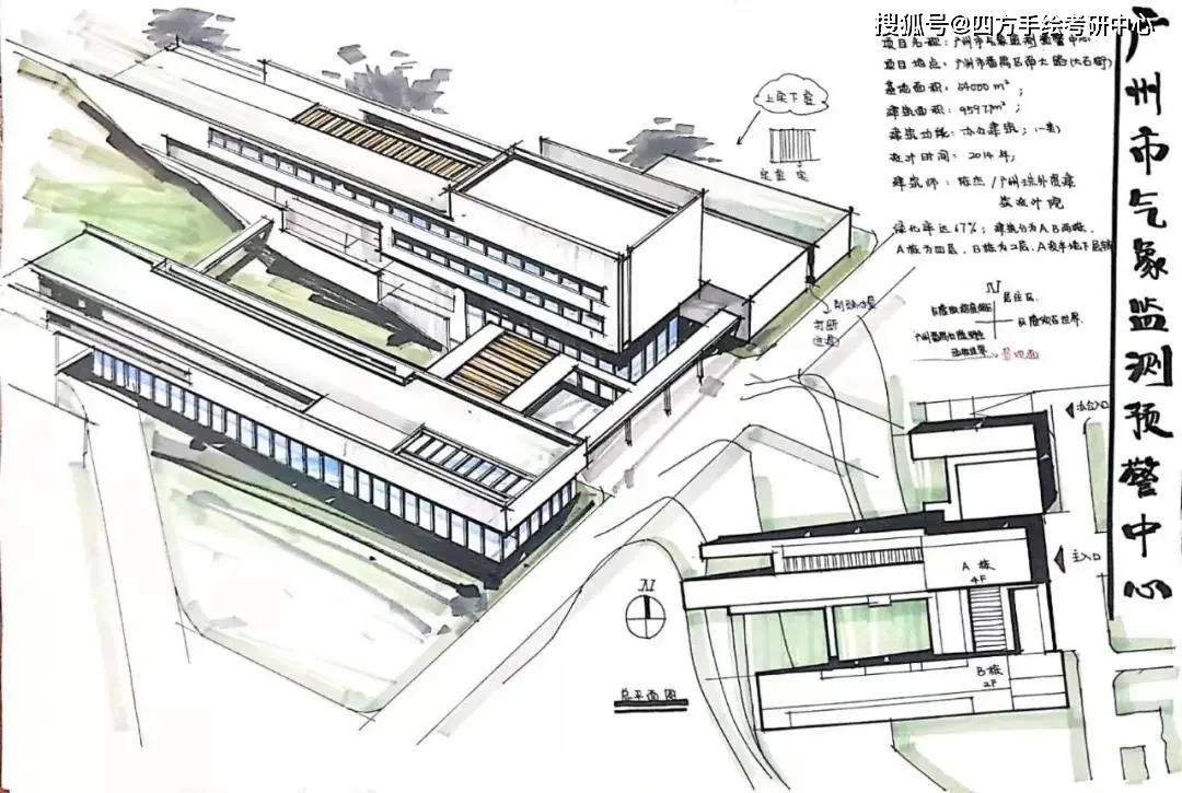 设计 3小时社区活动中心建筑快题设计 07 昆明理工大学高分快题作品