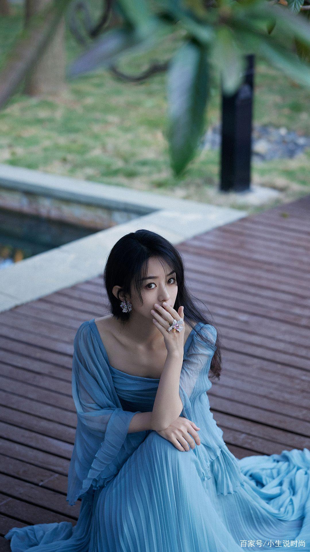 赵丽颖dior礼服裙迷人写真_仙女