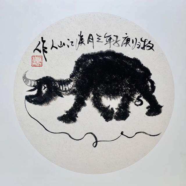 著名国画家,画牛大家,指墨画艺术大家朱祖国作品