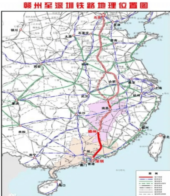 赣深高铁线路全长436.37公里,设计时速350公里,北起江西省赣州西站