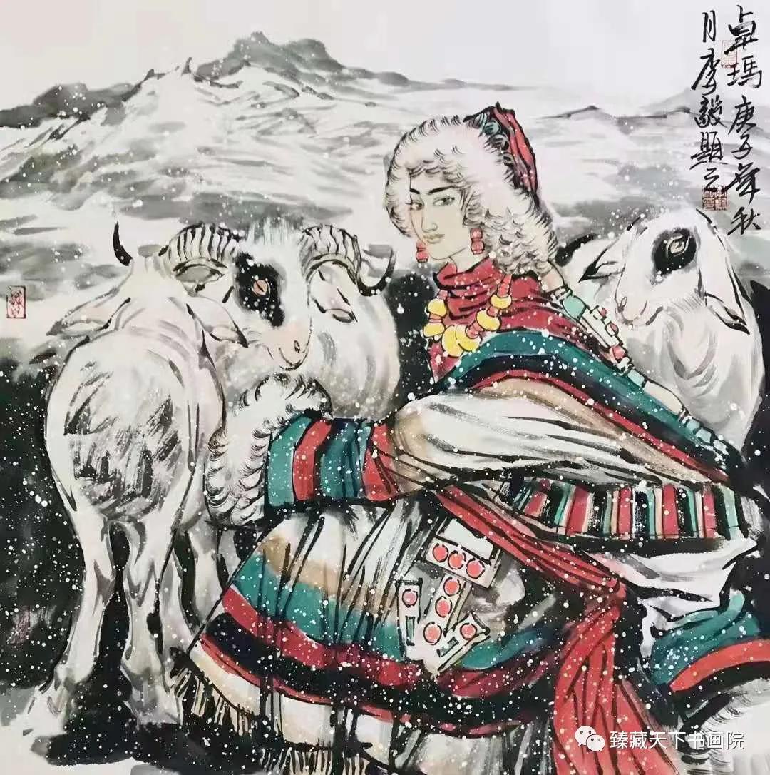 著名画家李毅重彩人物丝路风情