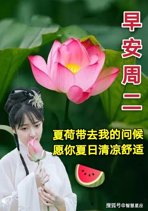6月29日周二夏季最美早安问候语表情图片,最新漂亮早上好表情动态图