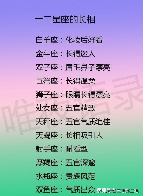 十二星座的长相, 巨蟹座长得温柔, 射手座不介意对方没及时回信息