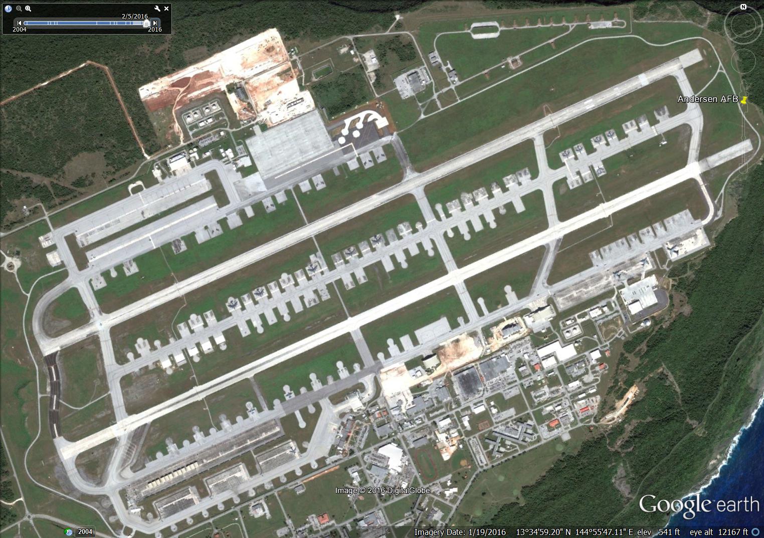 在关岛安德森空军基地——这一美国空军在第二岛链上最重要的机场里