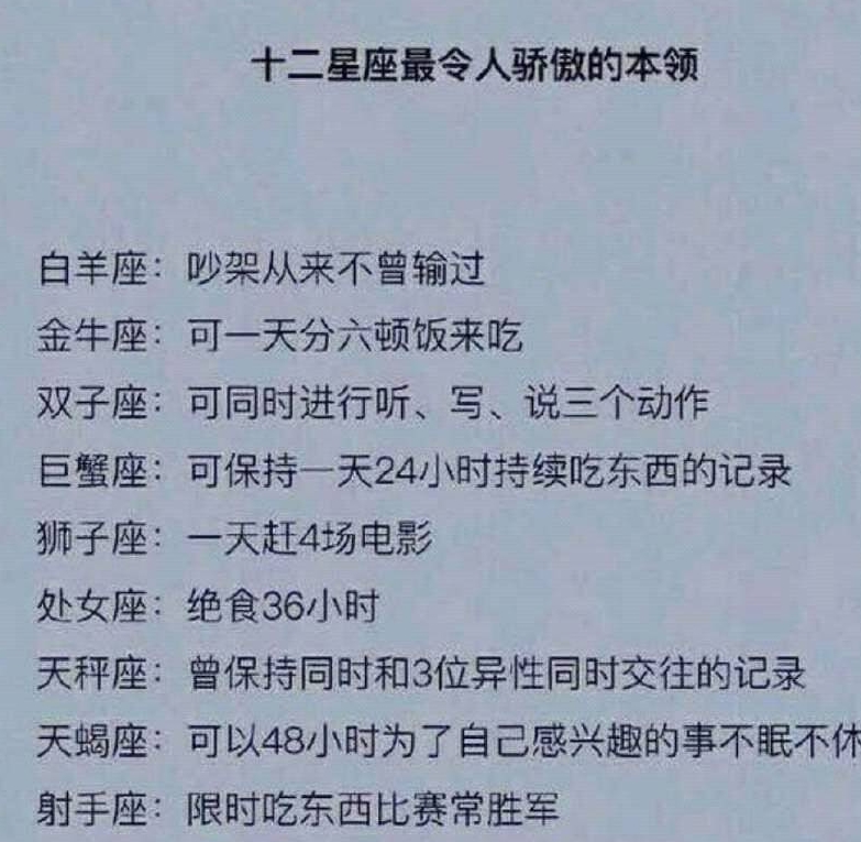 十二星座最令人骄傲的本领,水瓶学霸本霸,摩羯座我服!