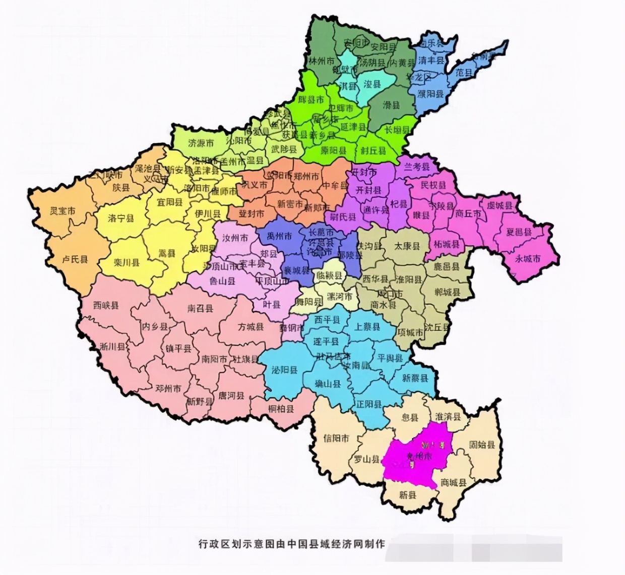 河南省行政区域图