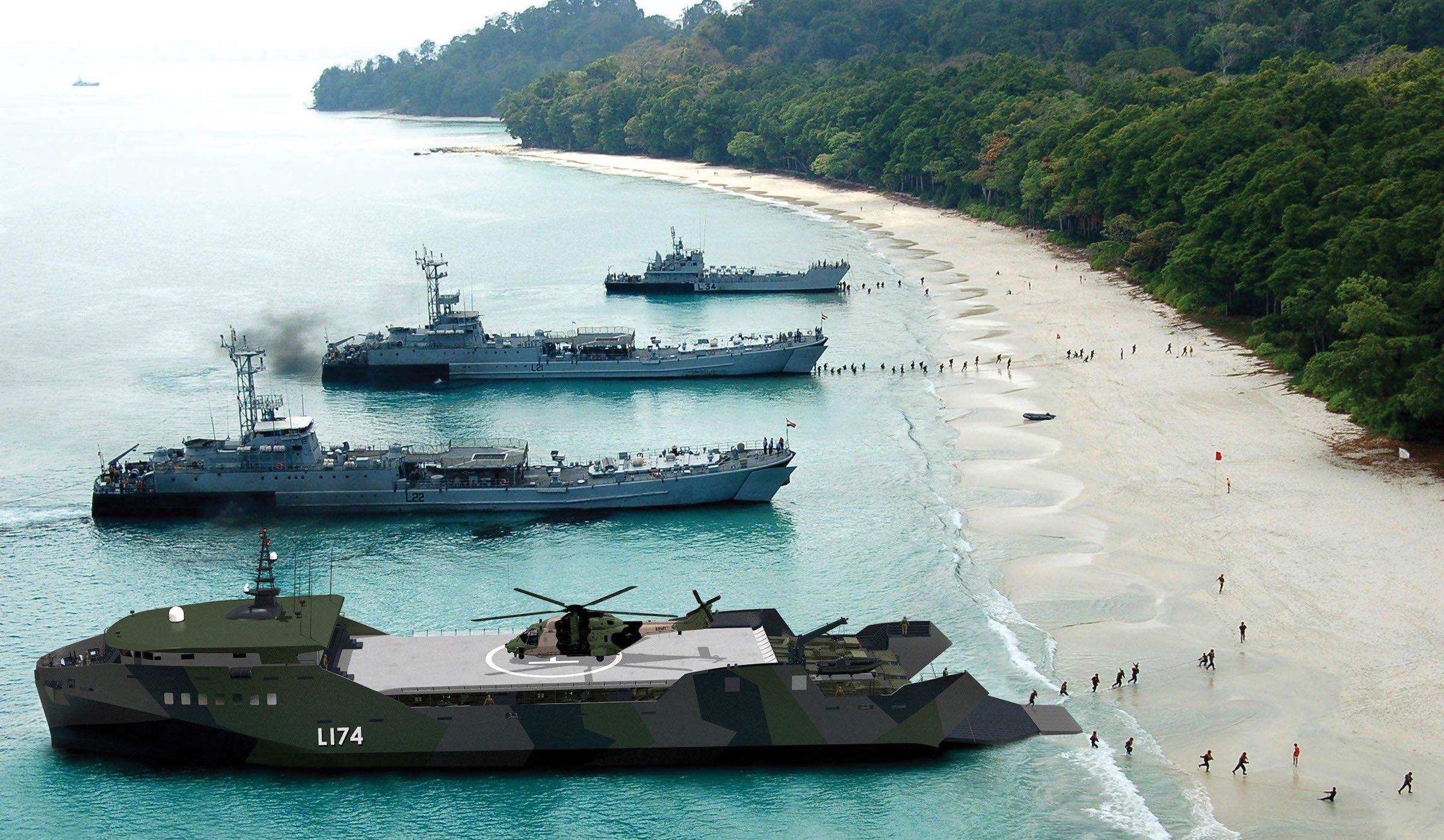 美国展示新型两栖登陆舰,要造20多艘,只需花1艘两栖攻击舰的钱