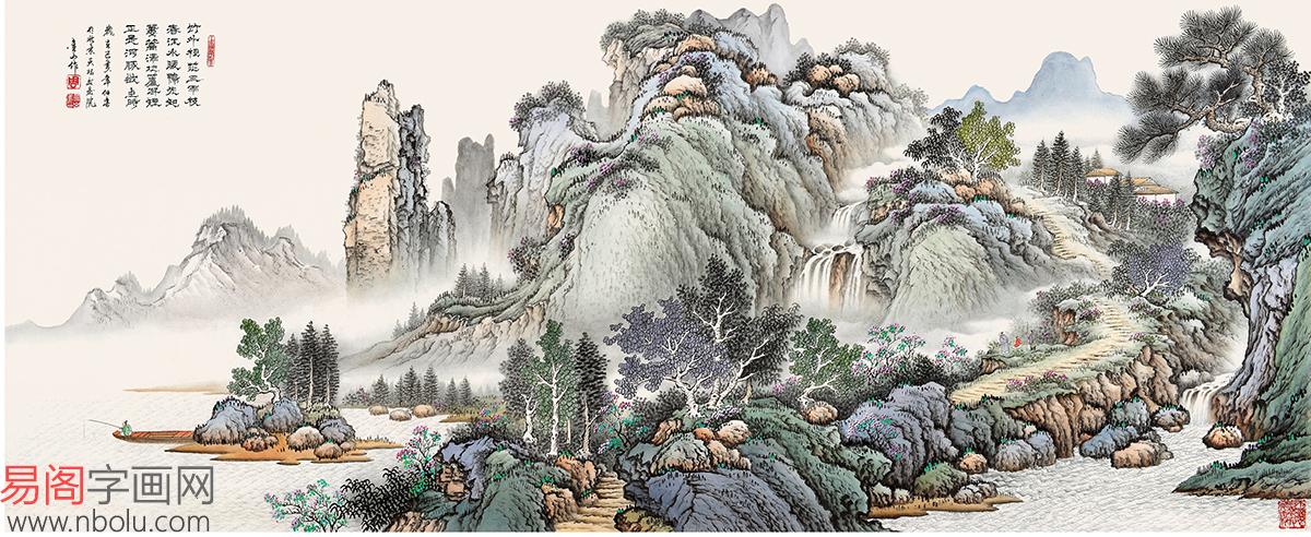 画品如人品,周金山山水作品构图严谨,精于刻画,一丝不苟.