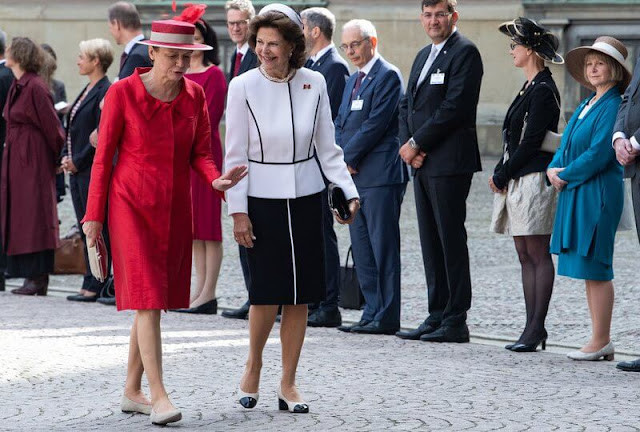 原创瑞典女王储挑大梁迎接德国总统夫妇!德国第一夫人红大衣造型抢镜