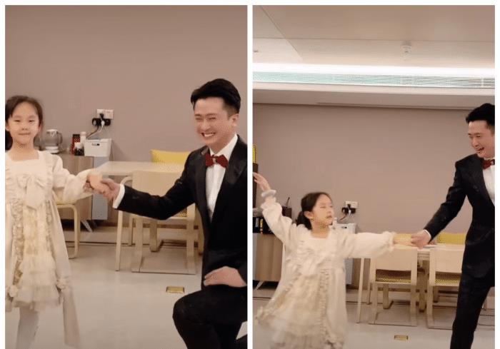 原创央视名嘴杨帆与妻子秀恩爱,挽手喂食好亲密,女方皮肤白嫩似少女