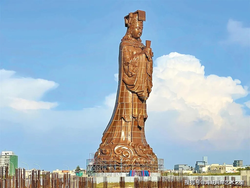 原创澎湖妈祖文化园区打造全世界最高妈祖神像日前已组装完成