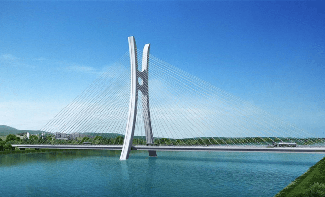 新建的涪江五桥蔚为壮观