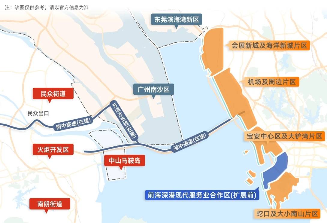 中山深中通道出口规划图下面介绍一下重点依次是第一出口马鞍岛出口