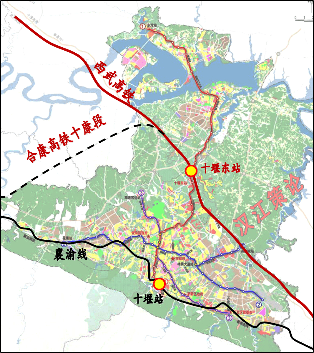 原创十堰市轨道交通规划图中透露了合康高铁的秘密