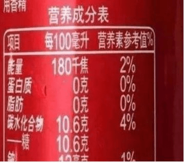 零度可乐的营养成分表热量对比从热量的角度来看,"零度