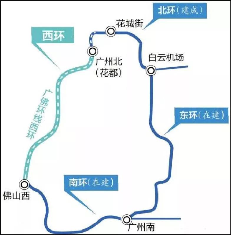 广佛西环是广州市牵头实施的首条粤港澳大湾区广州都市圈跨市城际铁路